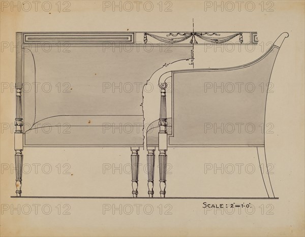 Sofa, c. 1939. Creator: Carl Weiss.