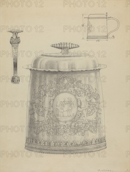 Silver Tankard, c. 1936. Creator: Simon Weiss.