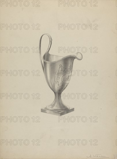 Silver Tea Set Creamer, 1935/1942. Creator: Simon Weiss.