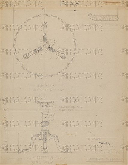 Table, c. 1937. Creator: Frank Wenger.