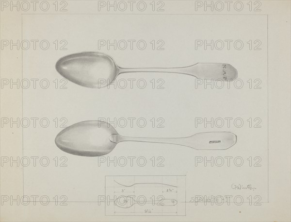 Silver Spoon, c. 1936. Creator: Charlotte Winter.