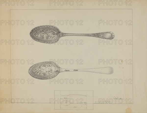 Silver Spoon, c. 1936. Creator: Charlotte Winter.