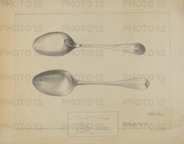 Silver Spoon, c. 1936. Creator: Charlotte Winter.