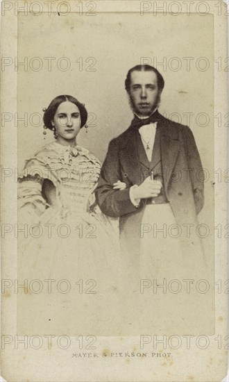 Portrait of Charlotte and Maximilian I of Mexico, 1857. Creator: Photo studio Mayer & Pierson.