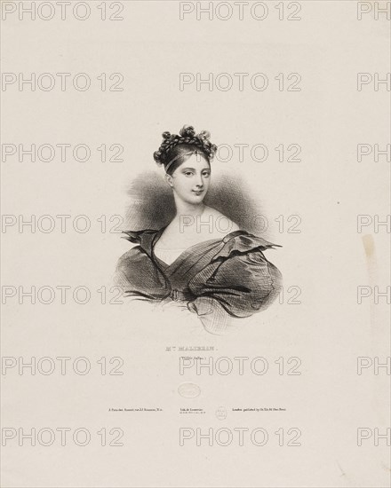 Portrait of the opera singer Maria Malibran (1808-1836), c. 1830. Creator: Devéria, Achille (1800-1857).