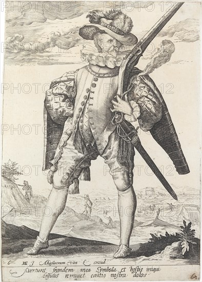 Musketeer, 1587. Creator: Gheyn, Jacques (Jacob) de, the Younger (1565-1629).