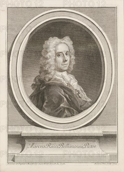 Portrait of the painter Marco Ricci (1676-1730), 1724. Creator: Carriera, Rosalba Giovanna (1657-1757).