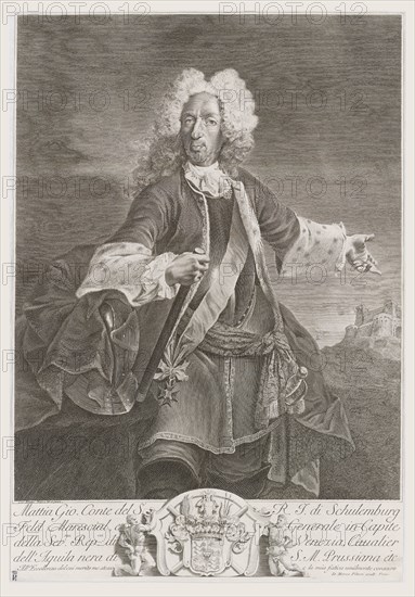 Matthias Johann Graf von der Schulenburg (1661-1747), 1735. Creator: Pitteri, Marco (1702-1786).
