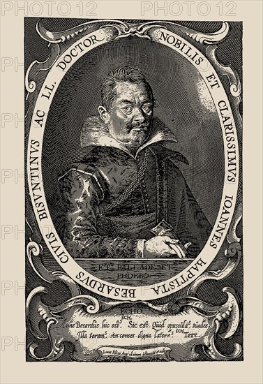 Portrait of the composer Jean-Baptiste Besard (c. 1567-c. 1625), 1617. Creator: Kilian, Lucas (1579-1637).