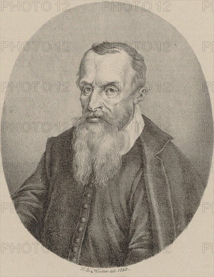 Portrait of the composer Adam Gumpelzhaimer (1559-1625), 1820. Creator: Winter, Heinrich Eduard von (1788-1825).