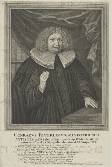 Portrait of Johann Konrad Feuerlein (1629-1704). Creator: Vogel, Bernhard (1704-1737).