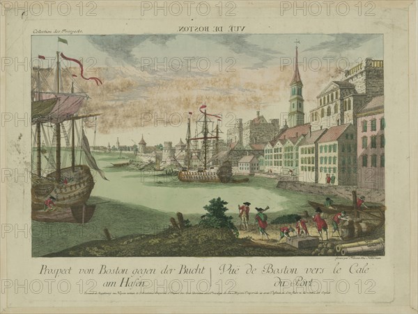 View of Boston Harbor, 1770s. Creator: Habermann, Franz Xaver (1721-1796).