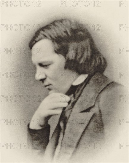 Portrait of the Composer Robert Schumann (1810-1856). Creator: Photo studio J. Ganz, Bruxelles  .