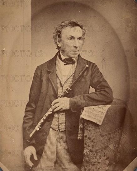 Portrait of the composer Theobald Böhm (1794-1881), ca 1860. Creator: Hanfstaengl, Franz (1804-1877).