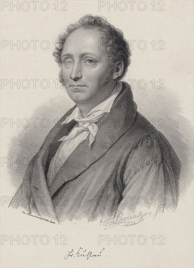 Portrait of the Composer Friedrich Kuhlau (1786-1832), 1838. Creator: Baerentzen, Emilius Ditlev (1799-1868).