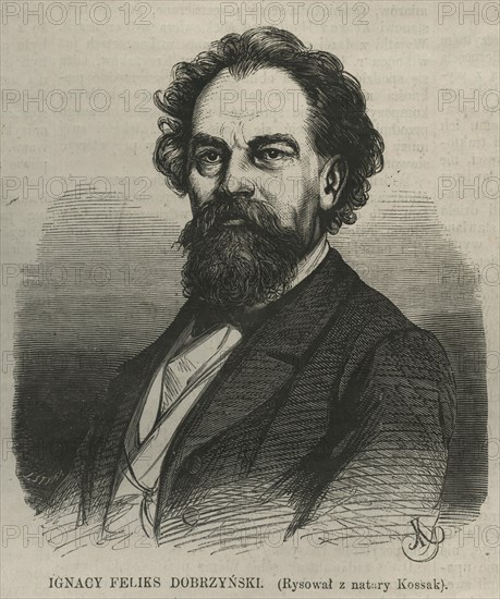 Portrait of the pianist and composer Ignacy Feliks Dobrzynski (1807-1867). Creator: Kossak, Juliusz Fortunat (1824-1899).