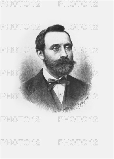 Portrait of the composer and harpist Johann Dubez (1828-1891), 1875. Creator: Eigner, Ignaz (1854-1922).