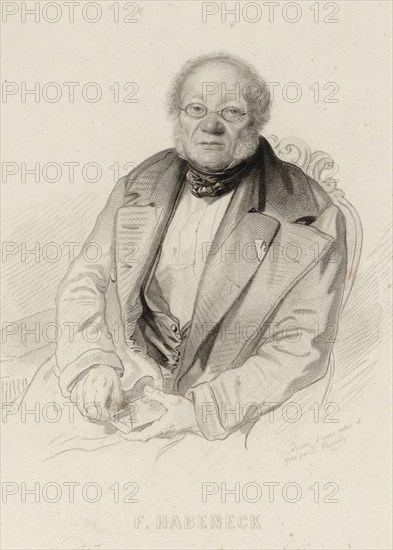 Portrait of the composer François Antoine Habeneck (1781-1849), 1840. Creator: Massard, Léopold (1812-1889).