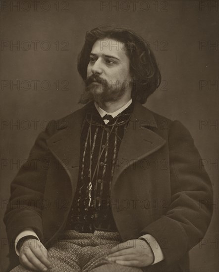 Portrait of the author Alphonse Daudet (1840-1897), c. 1880. Creator: Carjat, Étienne (1828-1906).