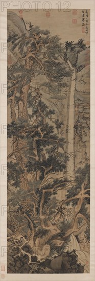 Old Trees by a Cold Waterfall. Creator: Wen Zhengming (1470-1559).