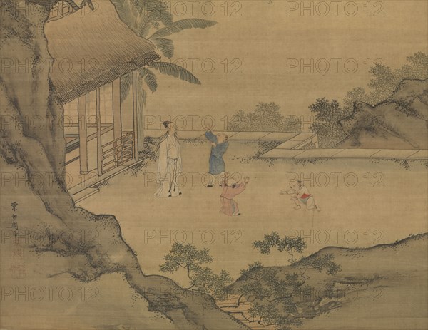 Idly Watching Children Catch Willow Flowers, Early16th cen. Creator: Zhou Chen, (Chou Ch'en) (ca. 1460-after 1535).