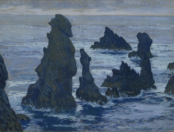 Les Sorcières, aiguilles de Port-Coton, ca 1895-1896. Creator: Auburtin, Jean Francis (1866-1930).