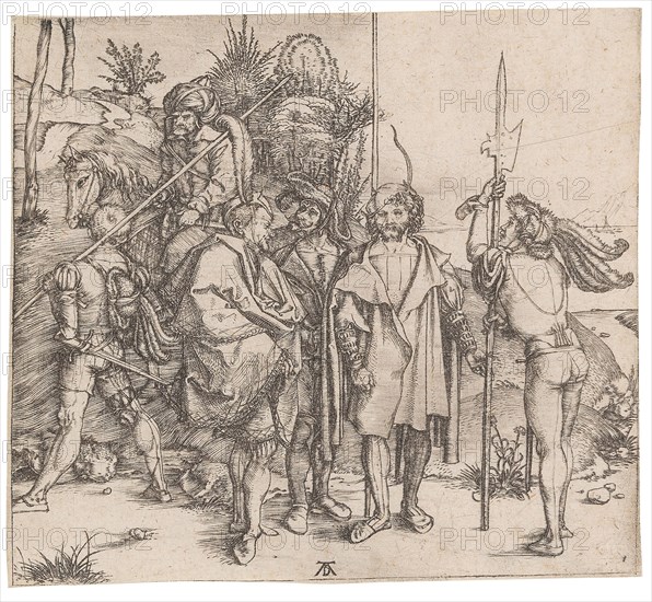 Five lansquenets and an Oriental on horseback, c. 1496. Creator: Dürer, Albrecht (1471-1528).