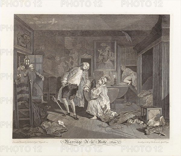 Marriage a la Mode. Plate V: The Bagnio, 1745. Creator: Hogarth, William (1697-1764).