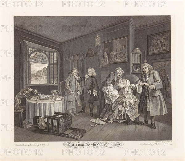 Marriage a la Mode. Plate VI: The Lady's Death, 1745. Creator: Hogarth, William (1697-1764).