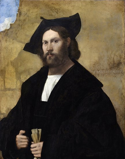 Portrait of a gentleman in black, 1521. Creator: Basaiti, Marco (c. 1470-1530).