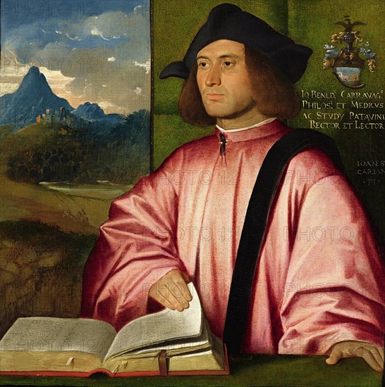 Portrait of Giovanni Benedetto Caravaggi, c. 1520. Creator: Cariani, Giovanni (ca. 1485-1547).