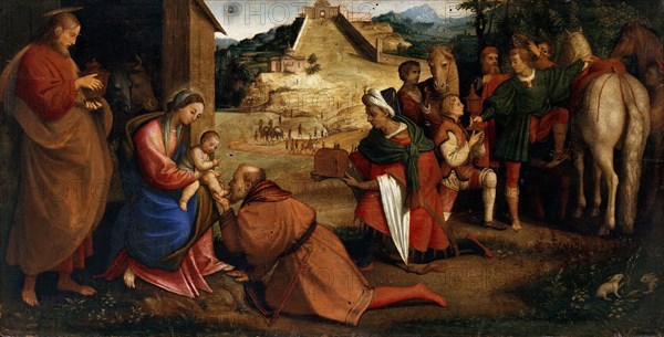 The Adoration of the Magi (Altar of the San Bernardino in Verona), 1527. Creator: Caroto, Giovan Francesco (c. 1480-1555).