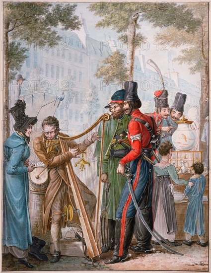 Occupation russe à Paris (Russian Cossacks in Paris, 1814), 1814-1817. Creator: Opiz, Georg Emanuel (1775-1841).