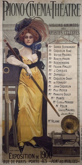 Phono-cinéma-théâtre, visions animées des artistes célèbres, 1900. Creator: Flameng, François (1856-1923).