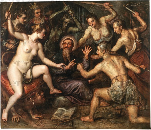 The Temptation of Saint Anthony, Early 17th cen. Creator: Tintoretto, Domenico (1560-1635).