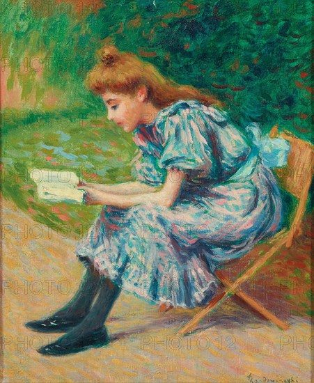 Reading young woman, 1890s. Creator: Zandomeneghi, Federico (1841-1917).