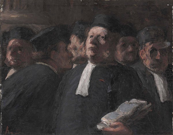 La salle des pas-perdus au Palais de Justice. Creator: Daumier, Honoré (1808-1879).