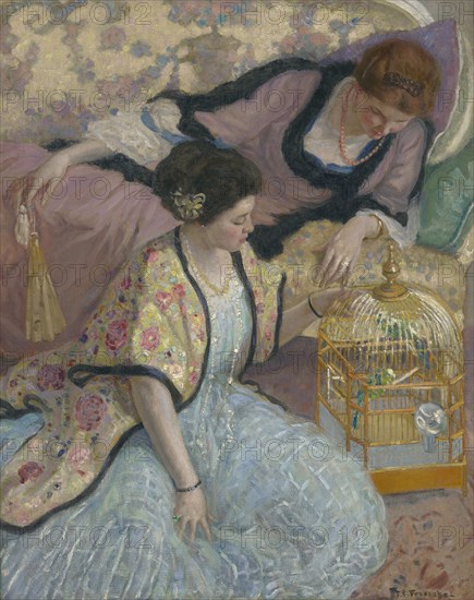 The Parrots, c. 1910. Creator: Frieseke, Frederick Carl (1874-1939).