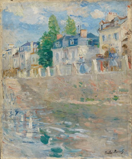 On the Banks of the Seine at Bougival, 1883. Creator: Morisot, Berthe (1841-1895).