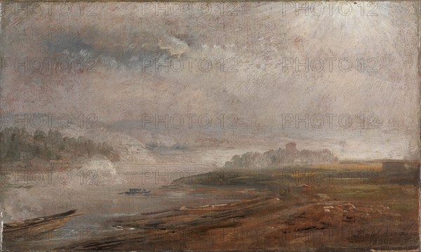 The Elbe on a foggy Morning, 1830. Creator: Dahl, Johan Christian Clausen (1788-1857).