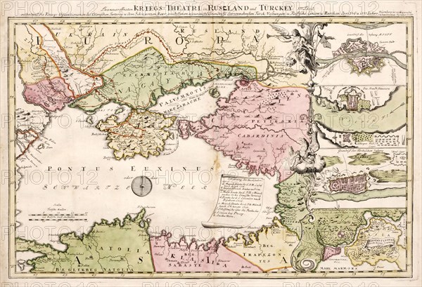 A military map depicting Russo-Turkish War of 1735-1739, 1737. Creator: Anonymous.