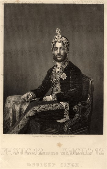 Portrait of Maharaja Duleep Singh (1838-1893). Creator: Pound, Daniel John (1820-1894).