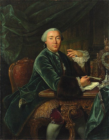 Portrait of Grigory Nikolayevich Teplov (1717-1779), Mid of the 18th cen. Creator: Lueders, David (1710-1759).