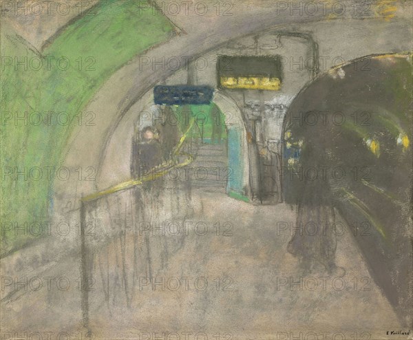 Le métro Station Villiers, 1917. Creator: Vuillard, Édouard (1868-1940).