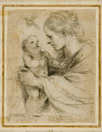 The Virgin and Child with a Goldfinch, 1615-1616. Creator: Guercino (1591-1666).