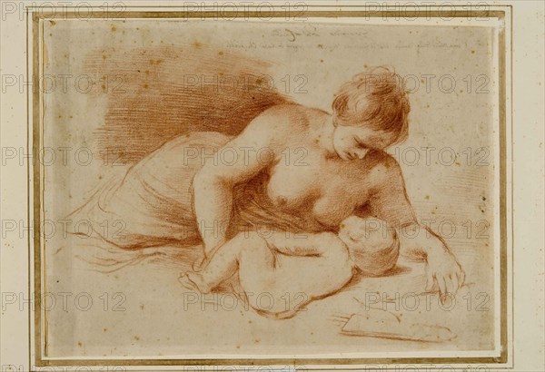 Venus and sleeping Cupid, ca 1620-1625. Creator: Guercino (1591-1666).