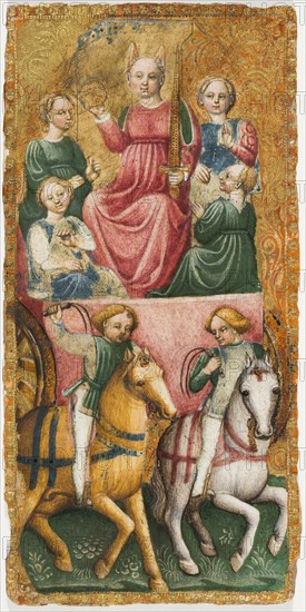 The Chariot Tarot Card, ca 1441. Creator: Maître du Chariot d?Issy (active 1440s).