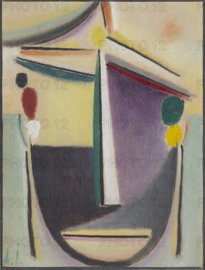 Abstract Head: Black-Yellow-Purple, c. 1922. Creator: Javlensky, Alexei, von (1864-1941).