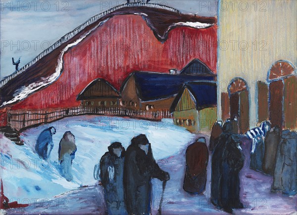 Friday evening (Synagogue), 1909-1910. Creator: Werefkin, Marianne, von (1860-1938).