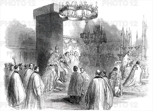 Enthronization of Cardinal Wiseman, in St. George's Church, Lambeth, 1850. Creator: Unknown.